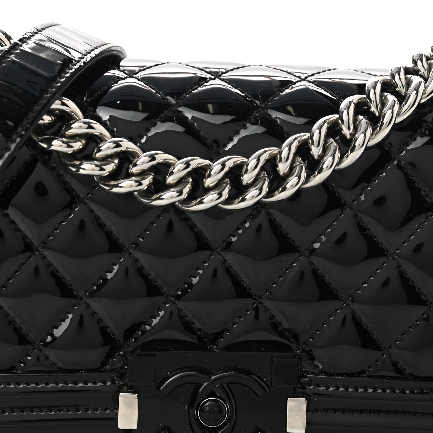 Chanel Patent Calfskin Quilted Small Boy Flap Black 7 of 10