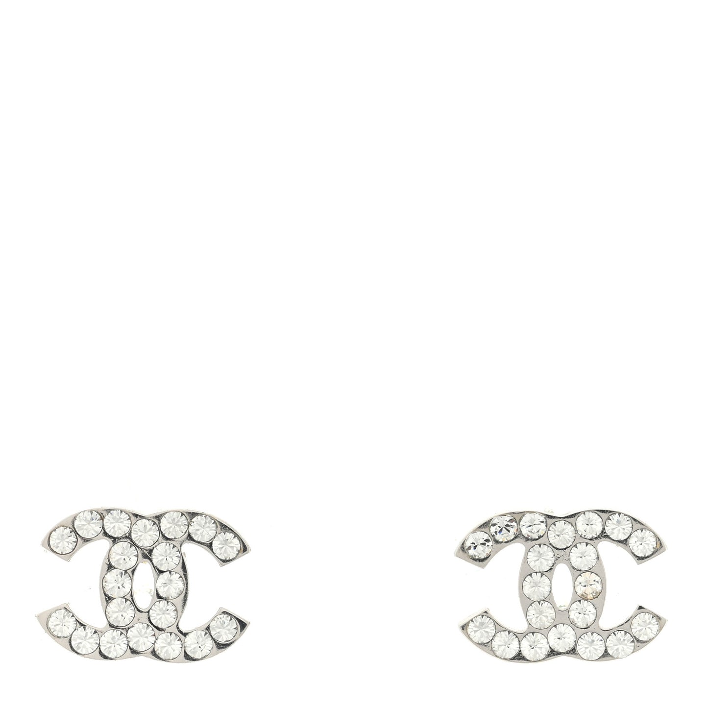 Crystal Mini CC Earrings Silver