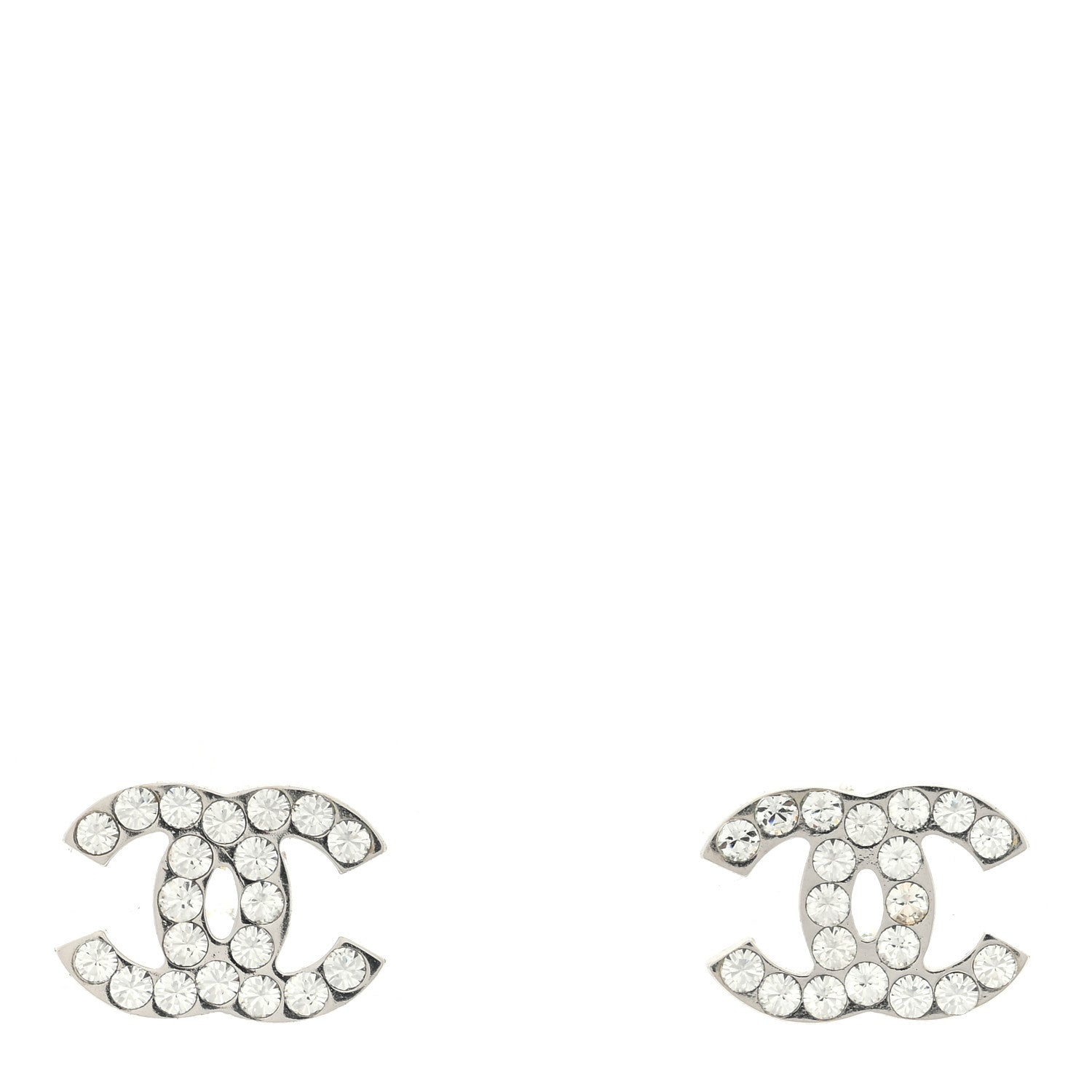 Chanel Crystal Mini CC Earrings Silver 1 of 4