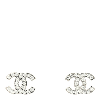 Chanel Crystal Mini CC Earrings Silver 1 of 4