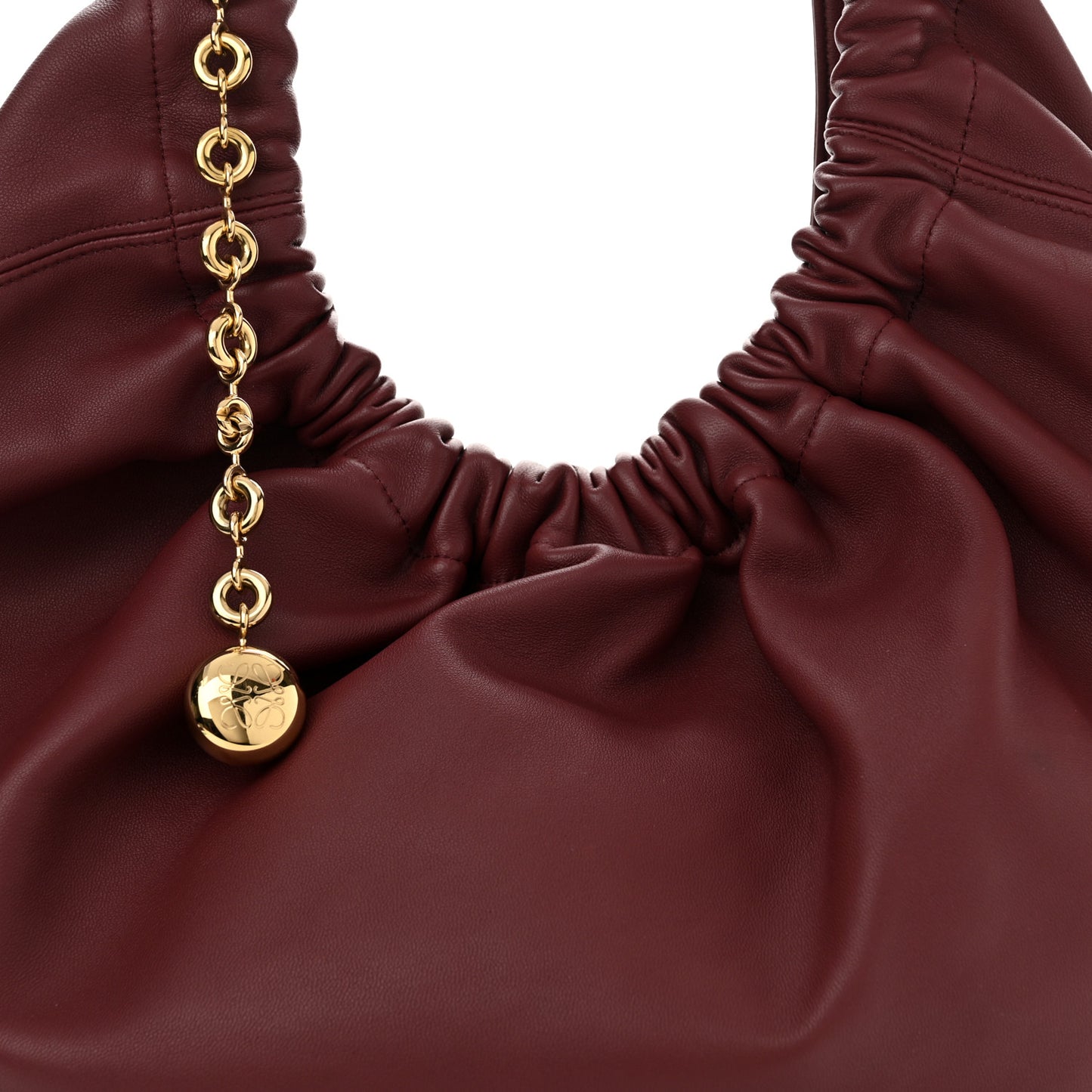 Buttery Nappa Lambskin Medium Squeeze Bag Burgundy