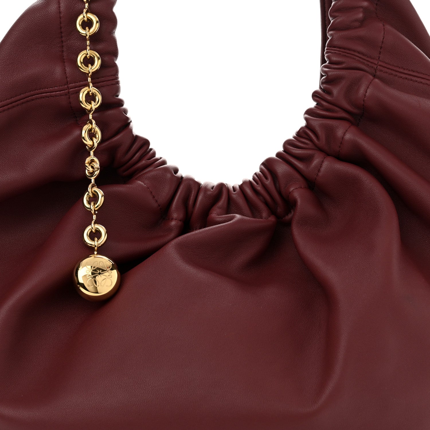 Loewe Buttery Nappa Lambskin Medium Squeeze Bag Burgundy 7 of 9