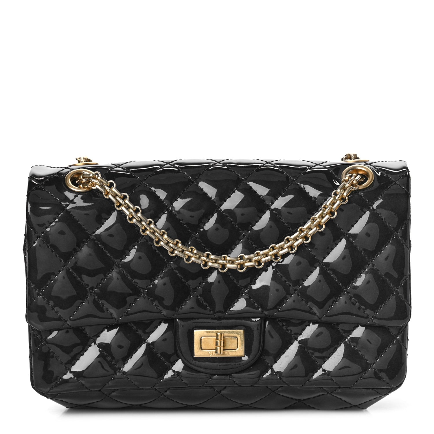 Chanel Patent Quilted Accordion Reissue 2.55 Flap Navy 1 of 9
