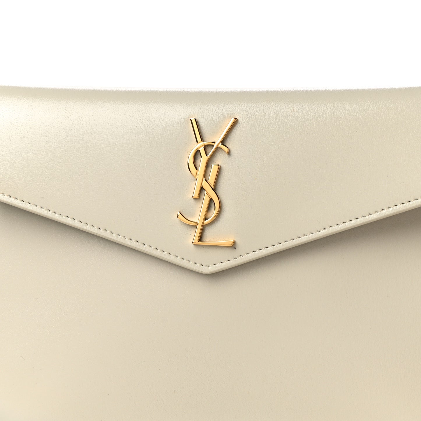 Smooth Shiny Calfskin Monogram Uptown Baby Pouch Crema Soft