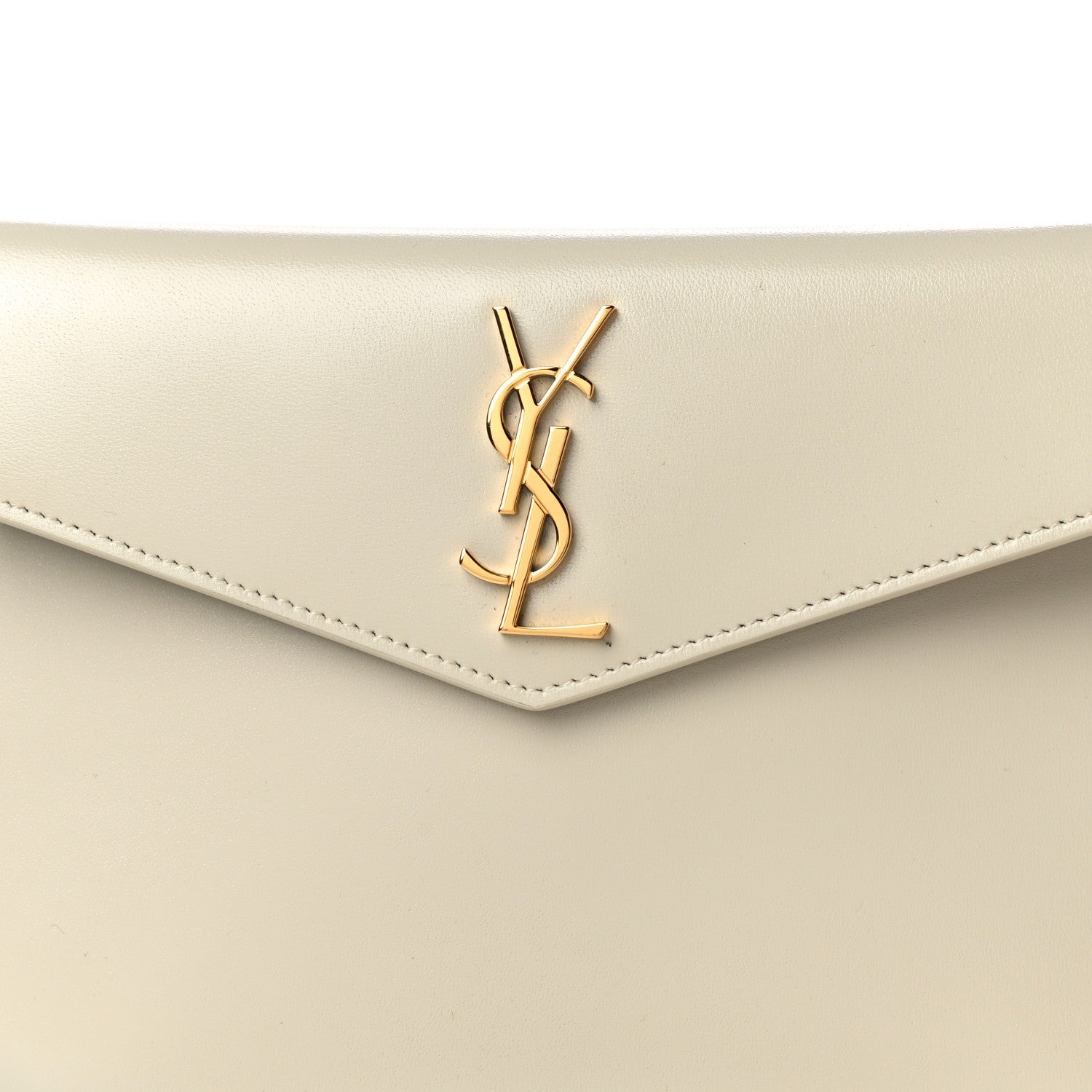 Saint Laurent Smooth Shiny Calfskin Monogram Uptown Baby Pouch Crema Soft 7 of 10