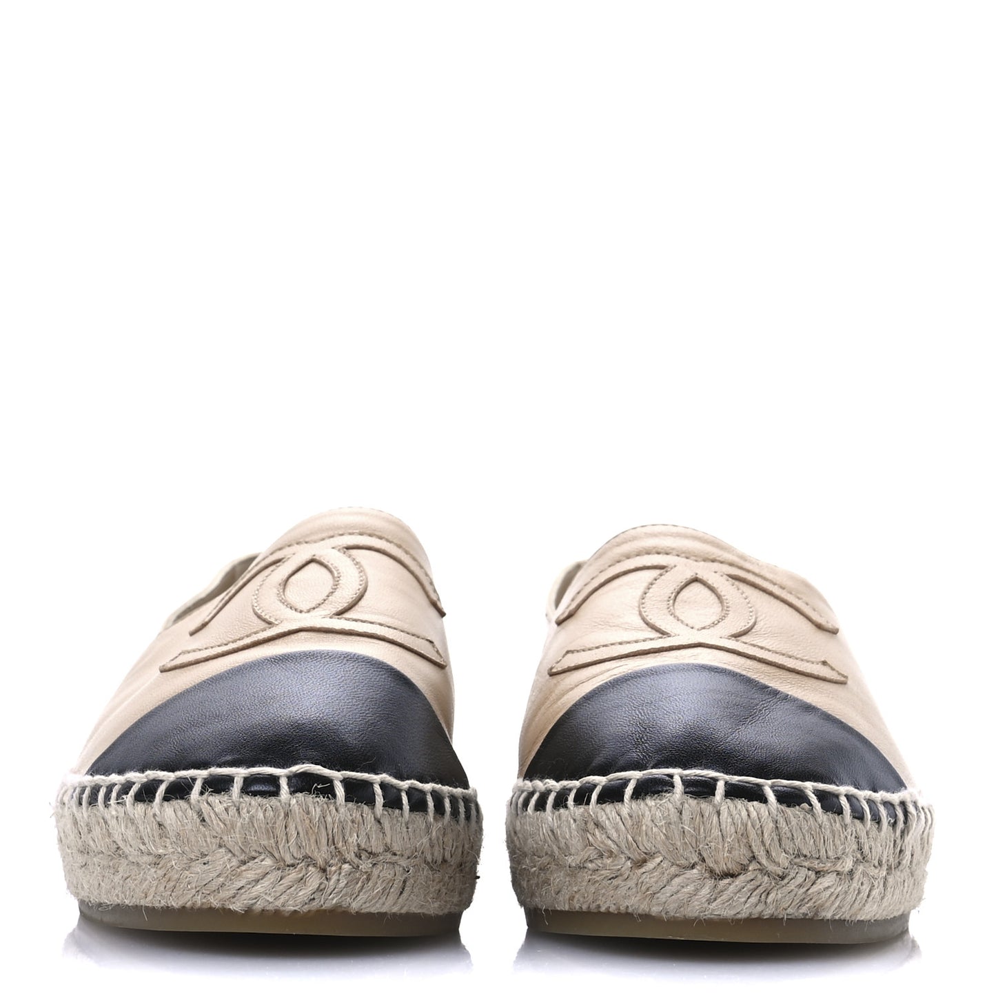 Lambskin CC Espadrilles 37 Beige Black