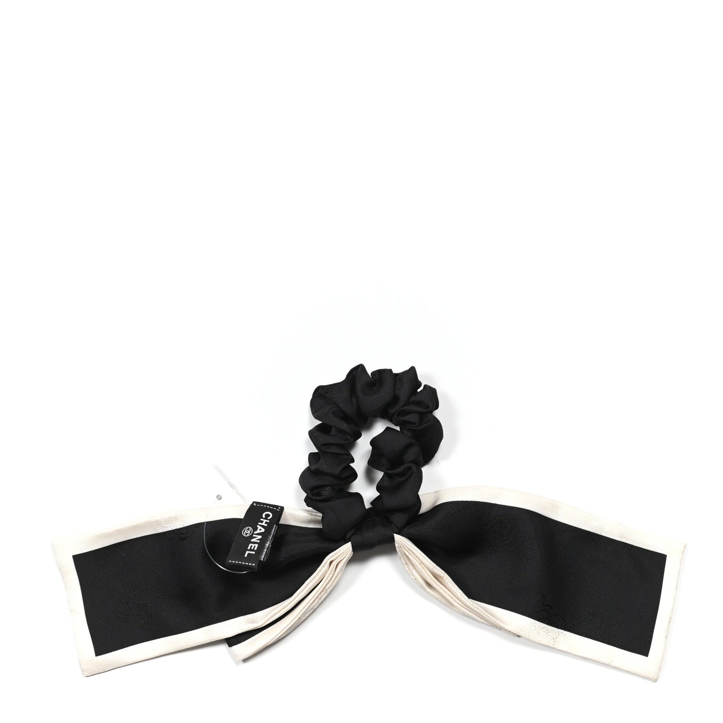 Silk Hair Tie Black Ivory