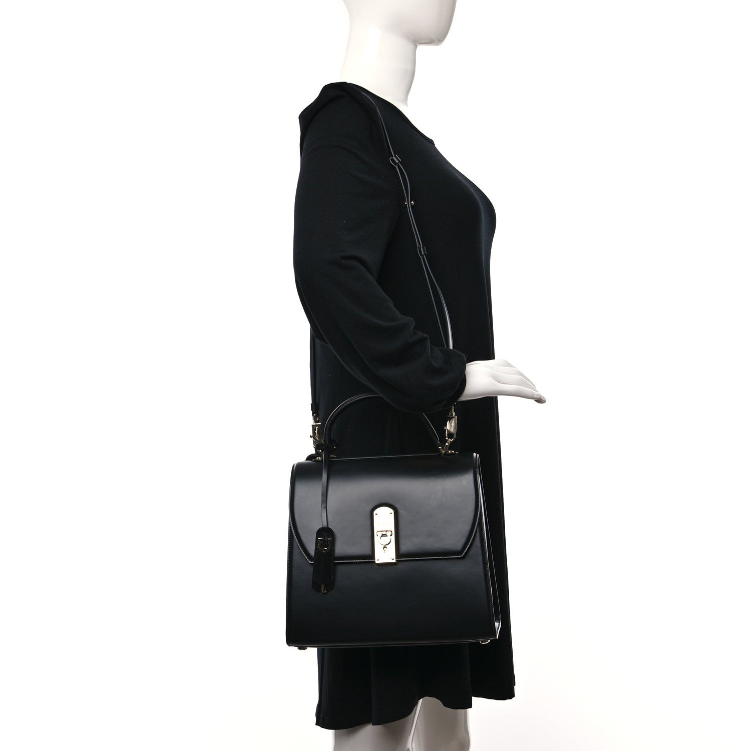 Salvatore Ferragamo Smooth Calfskin Medium Boxyz Black 3 of 8