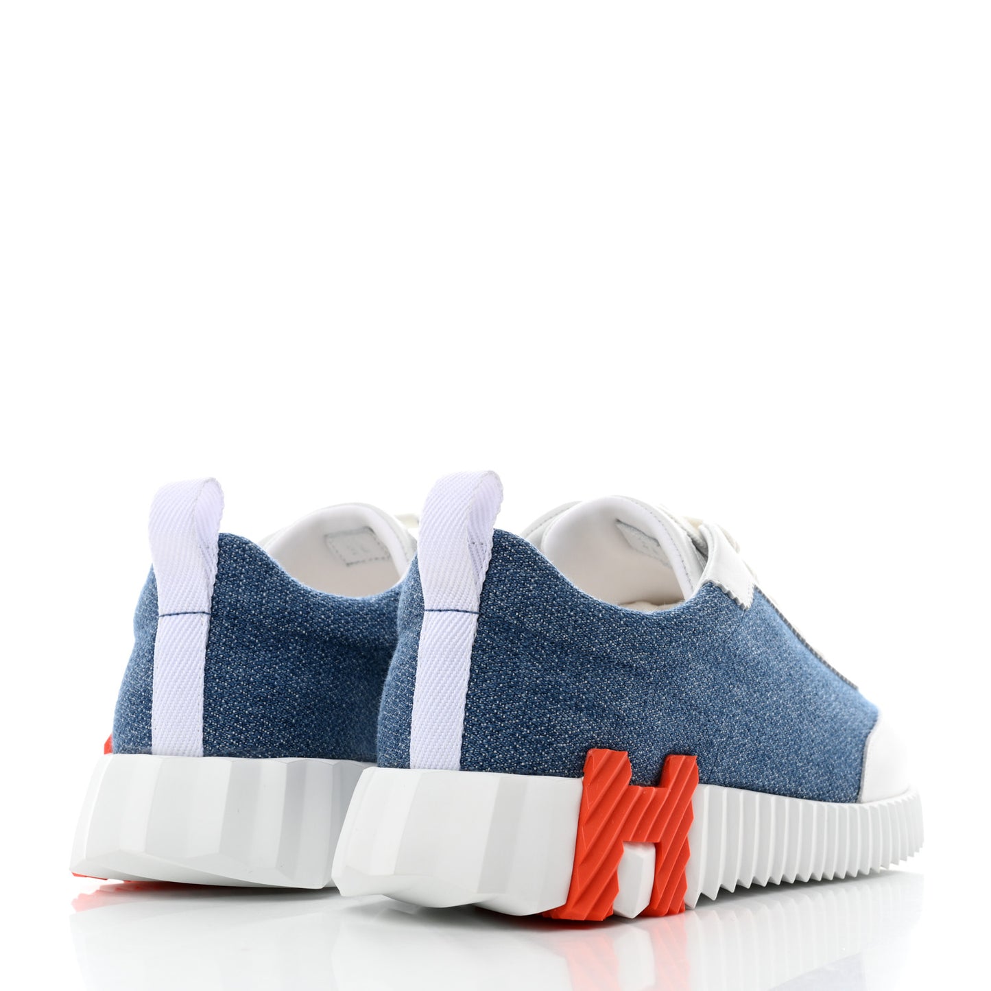 Denim Suede Goatskin Bouncing Sneakers 36 Bleu Clair White