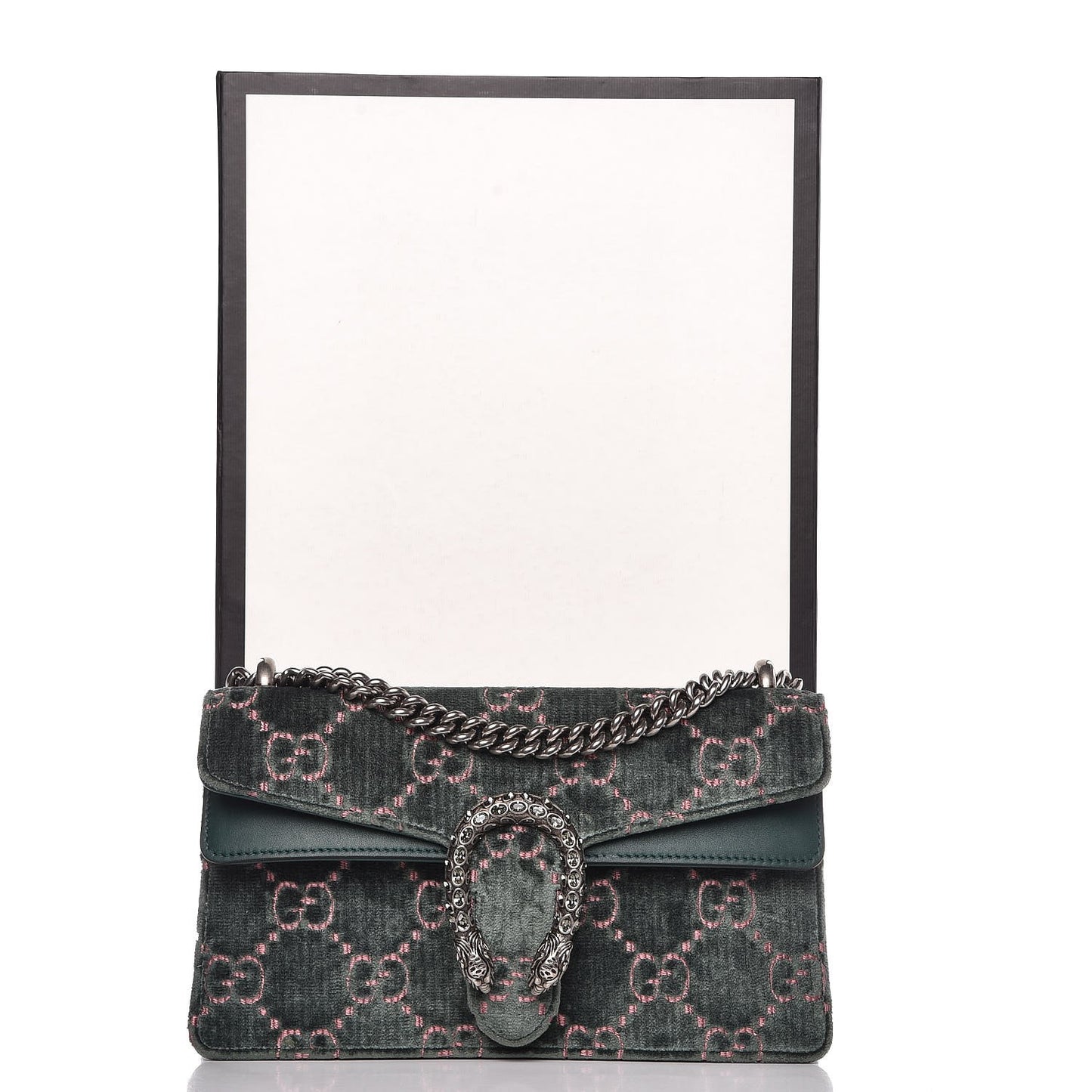 Velvet Moon Calfskin Crystal GG Monogram Small Dionysus Shoulder Bag Avio Dusty Pink Black Diamond