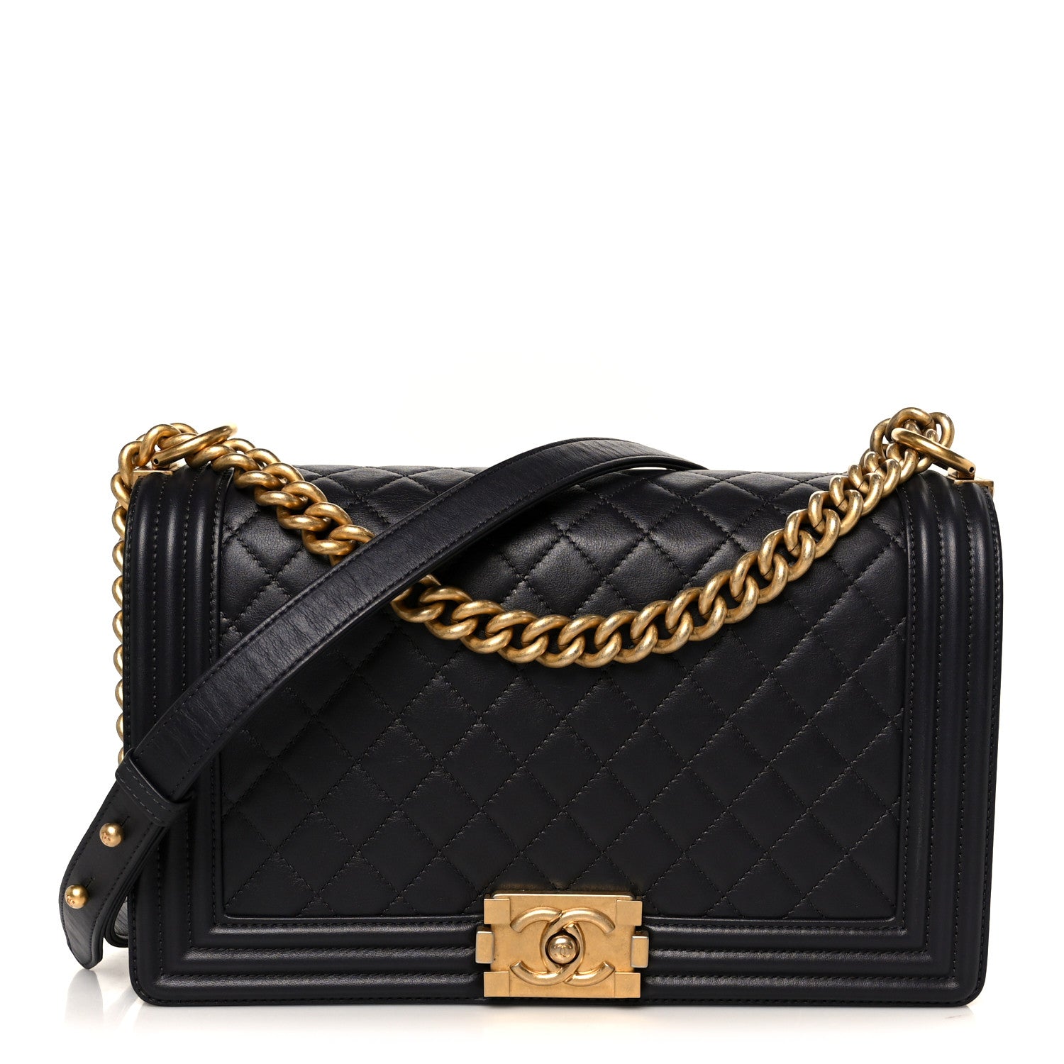Chanel Lambskin Quilted New Medium Boy Flap Dark Purple 1 of 10