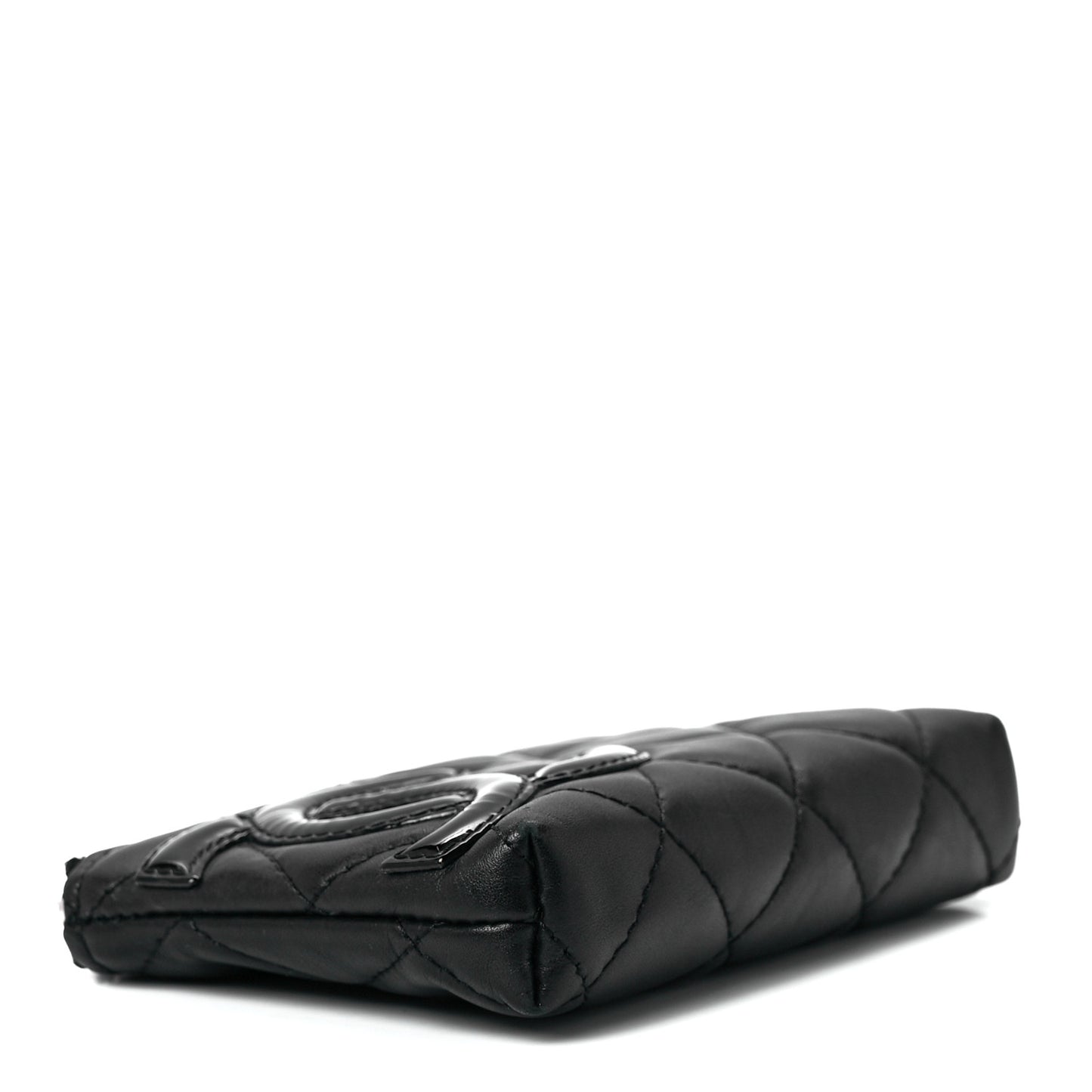 Calfskin Quilted Cambon Key Pouch Black