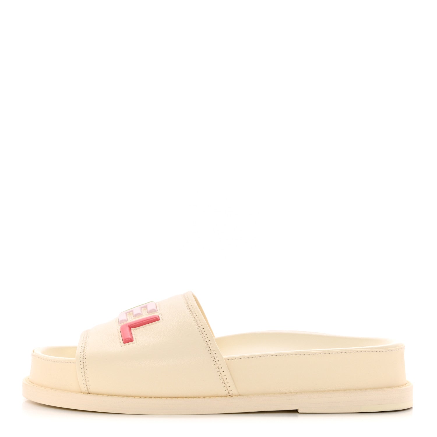 Chanel Lambskin Cha-Nel Mule Sandals 39 Ivory Multicolor 1 of 11