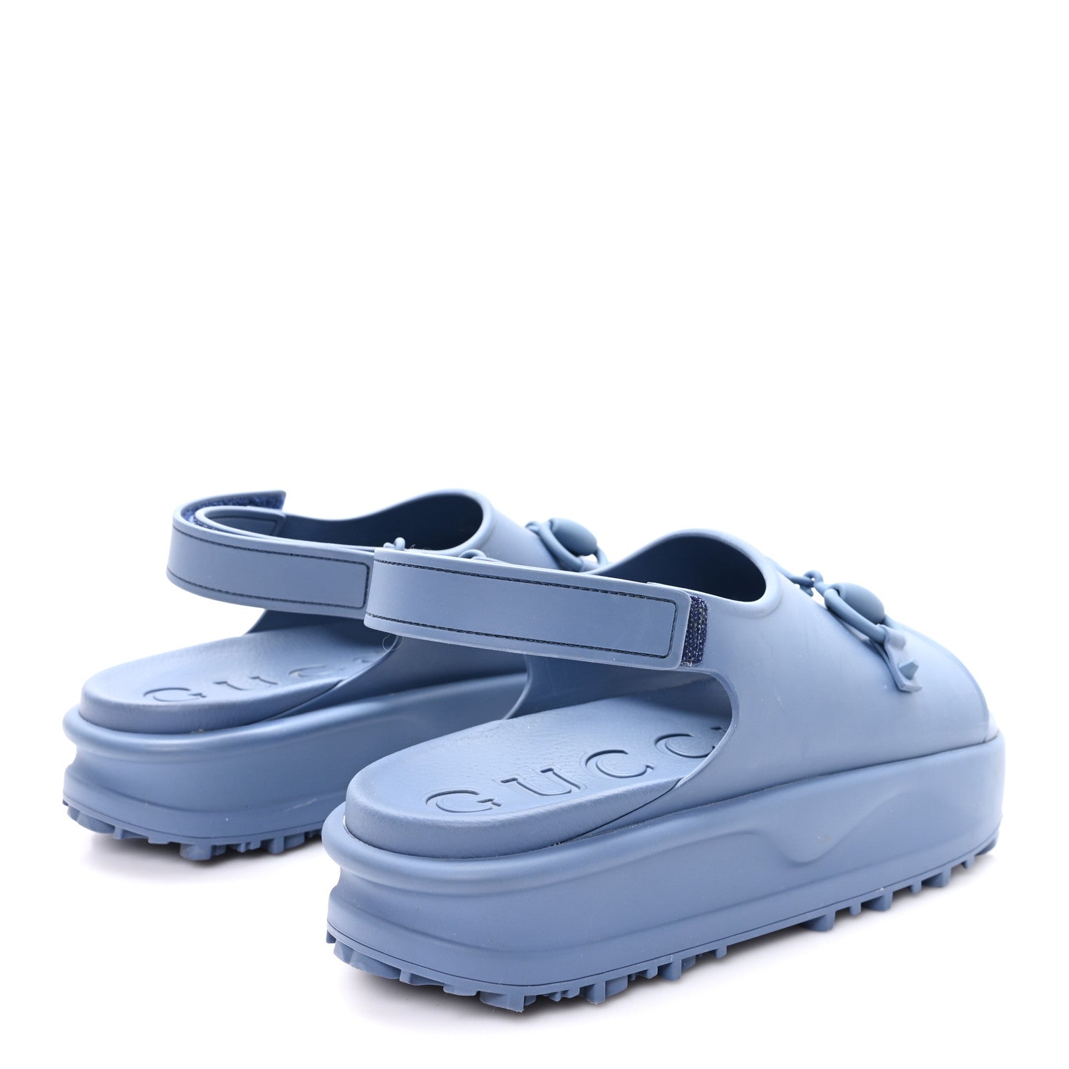 Gucci Soft Rubber Horsebit Touch Mens Strapped Sandals 9 Washed Indigo 5 of 10