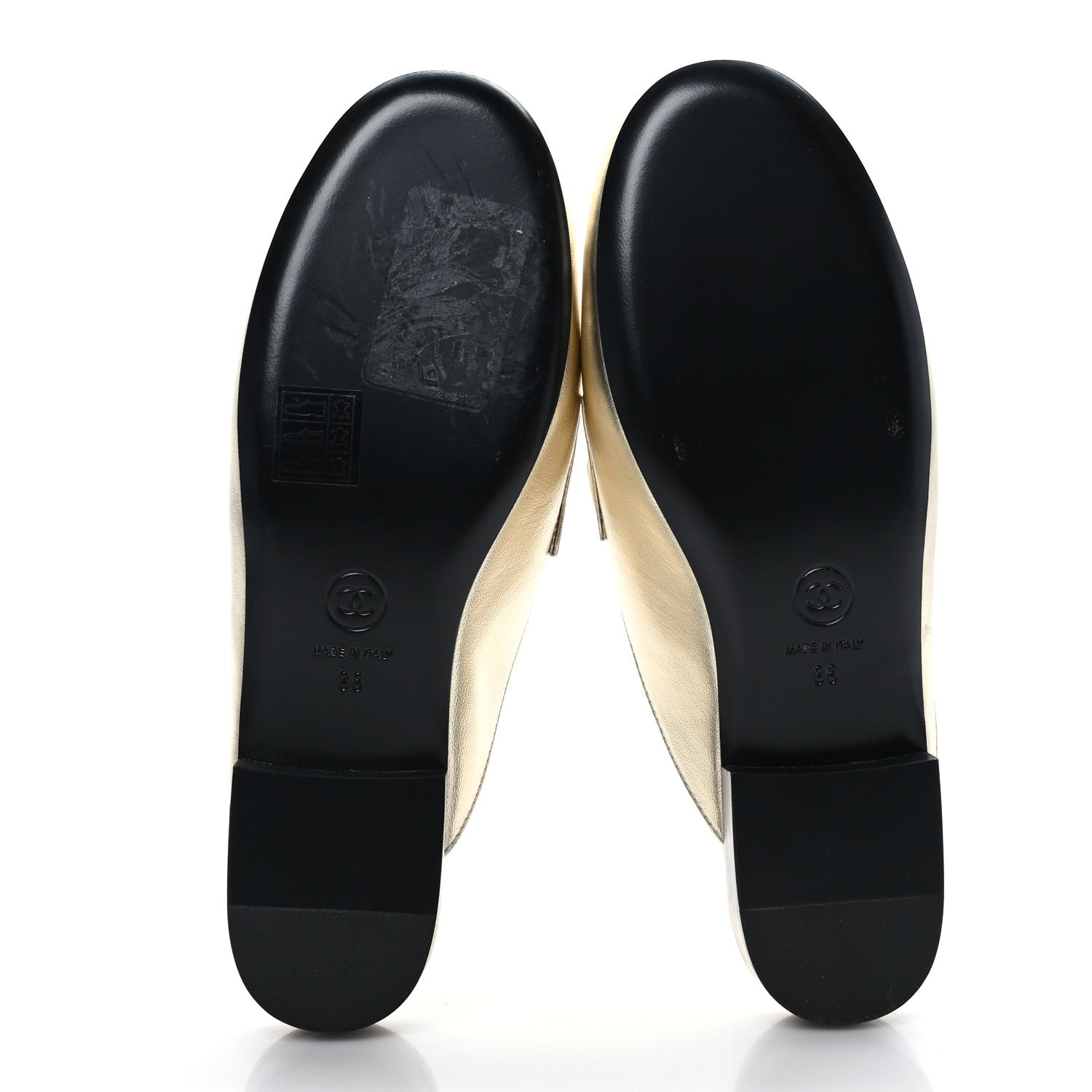 Chanel Metallic Lambskin Chain Braided Mules 36 Light Gold 5 of 8