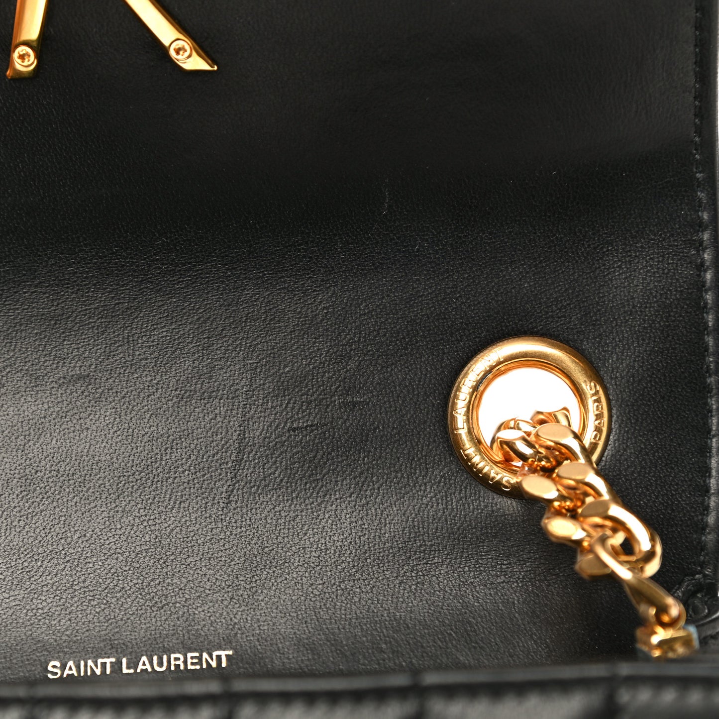 Lambskin Matelasse Monogram Small Vicky Chain Bag Black
