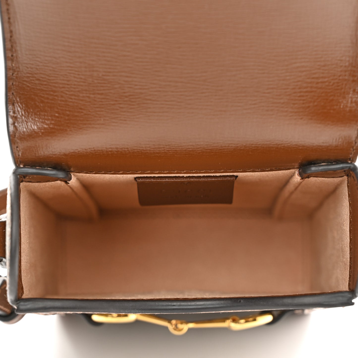 GG Supreme Monogram Mini Horsebit 1955 Crossbody Bag Beige Brown Sugar