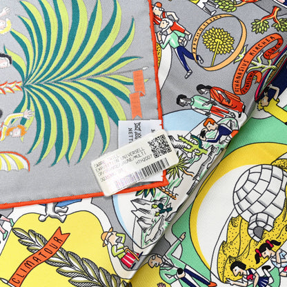 Hermes Silk Exposition Universelle Scarf 90 Orange Jaune Mutlicolor 4 of 4