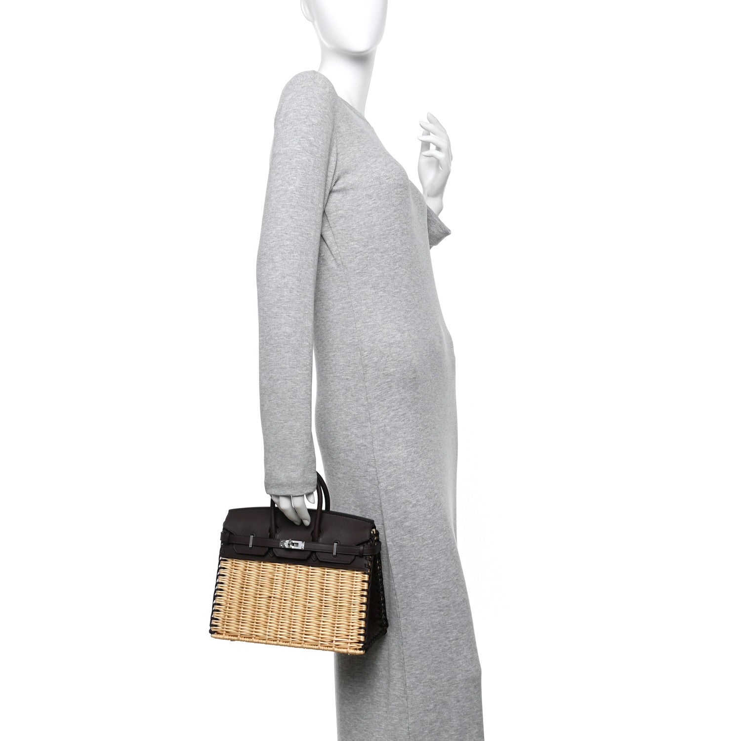 Hermes Wicker Swift Picnic Birkin 25 Naturel Rouge Sellier 2 of 12