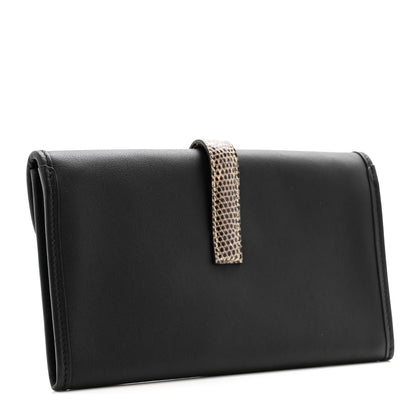 Hermes Swift Lizard Jige Touch Duo Clutch Black Ombre 4 of 8