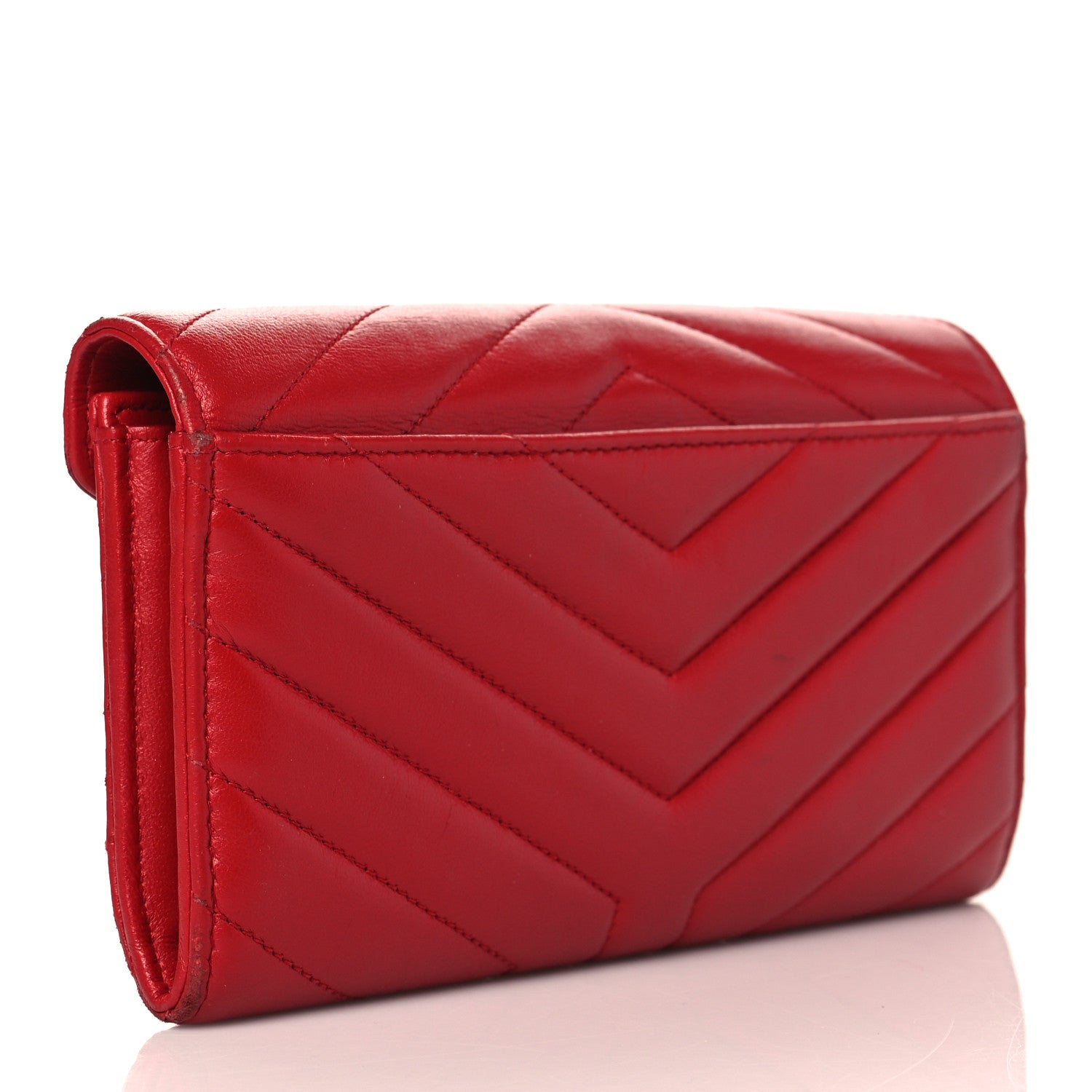 Saint Laurent Lambskin Y Quilt Monogram Large Loulou Flap Wallet Rouge Eros 3 of 11