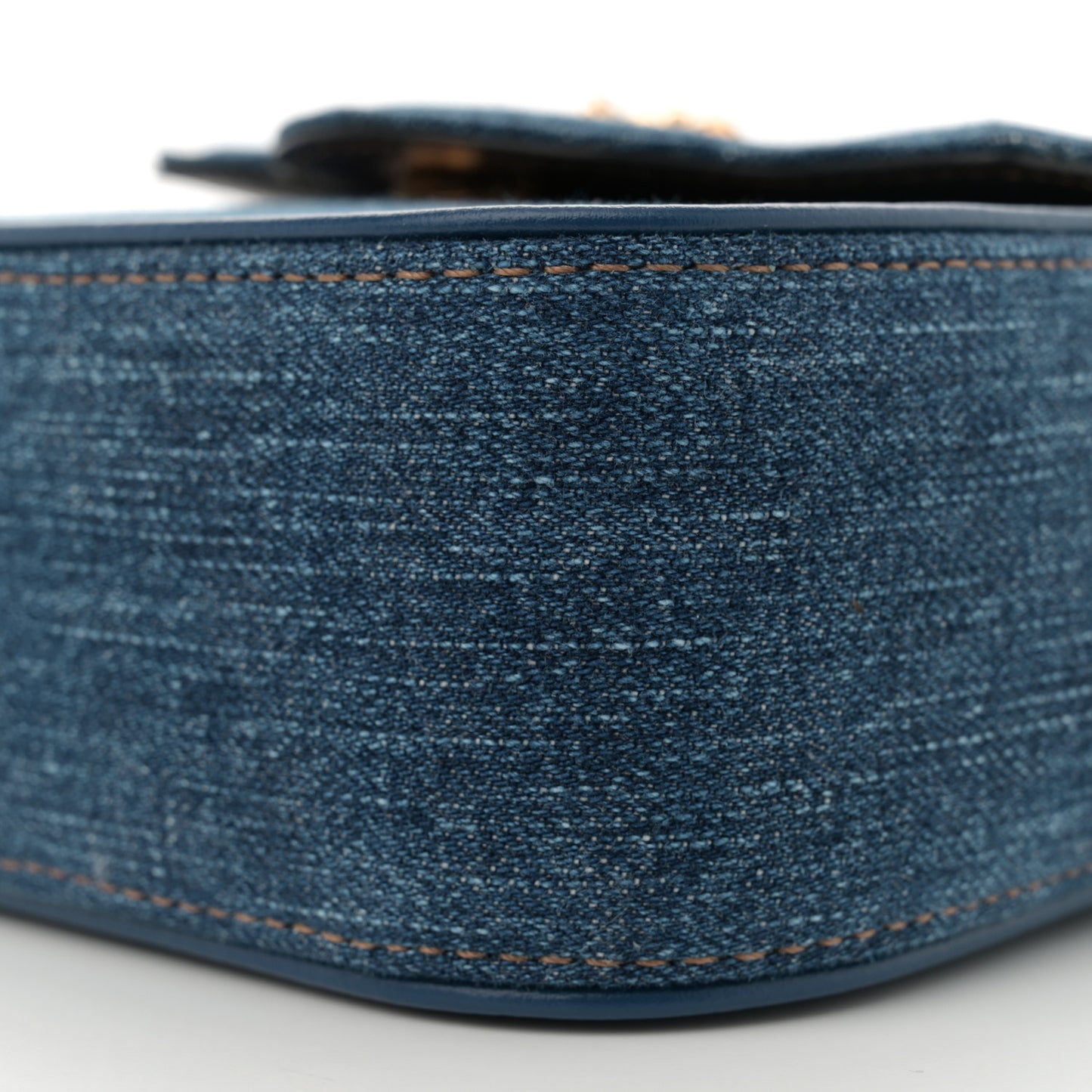 Denim Mini La Medusa Chain Top Handle Bag Navy Blue