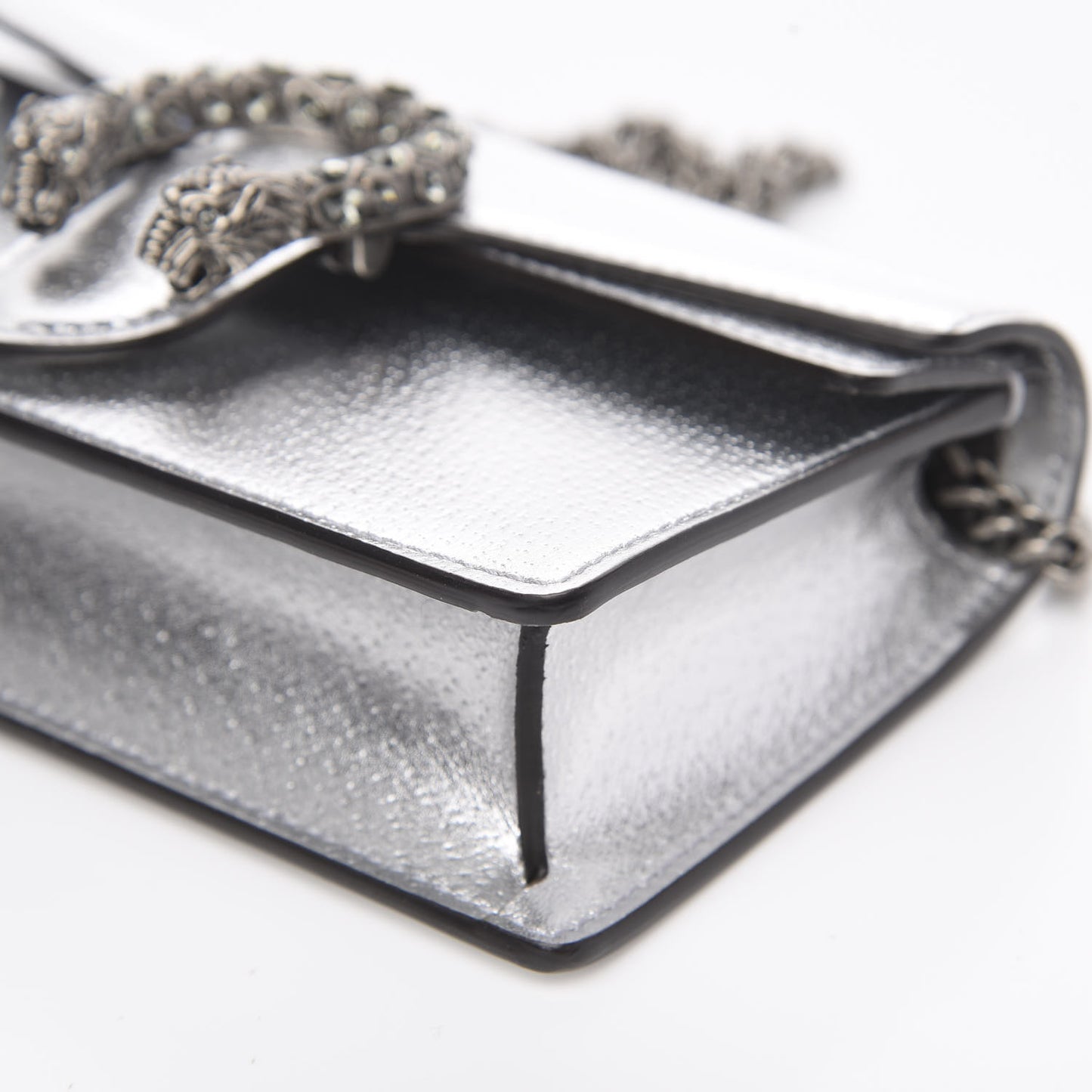 Metallic Calfskin Super Mini Dionysus Shoulder Bag Silver
