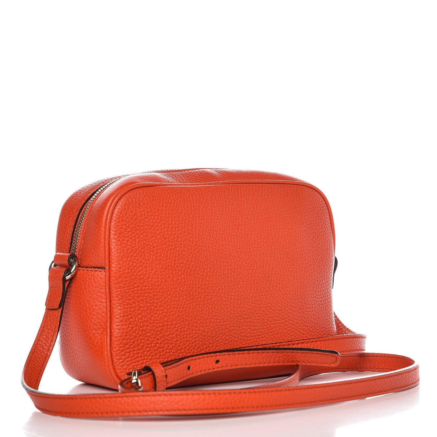 Pebbled Calfskin Small Soho Disco Bag Sun Orange