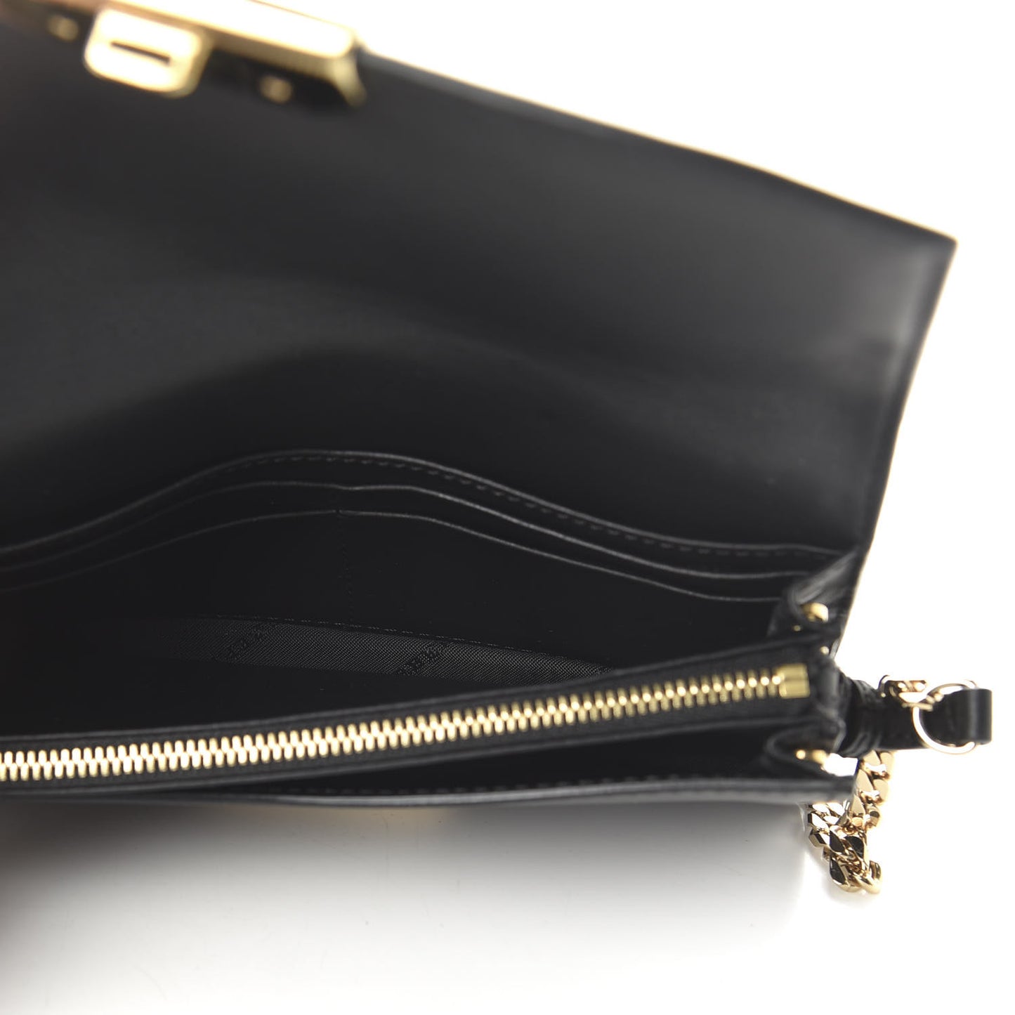 Smooth Calfskin Madison Wallet on Chain Black