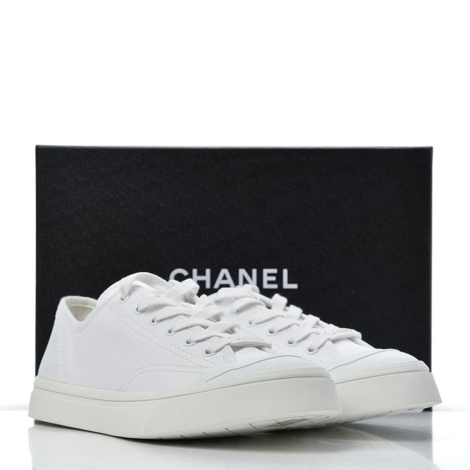 Chanel Fabric Low Top Sneakers 42 White 11 of 11