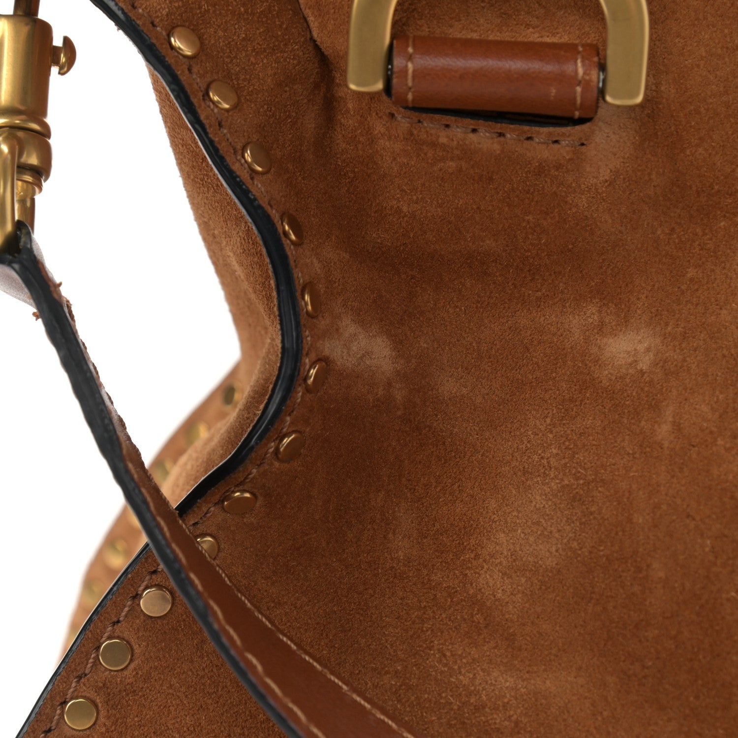 Chloe Suede Calfskin Braided Medium Marcie Satchel Caramel 13 of 14