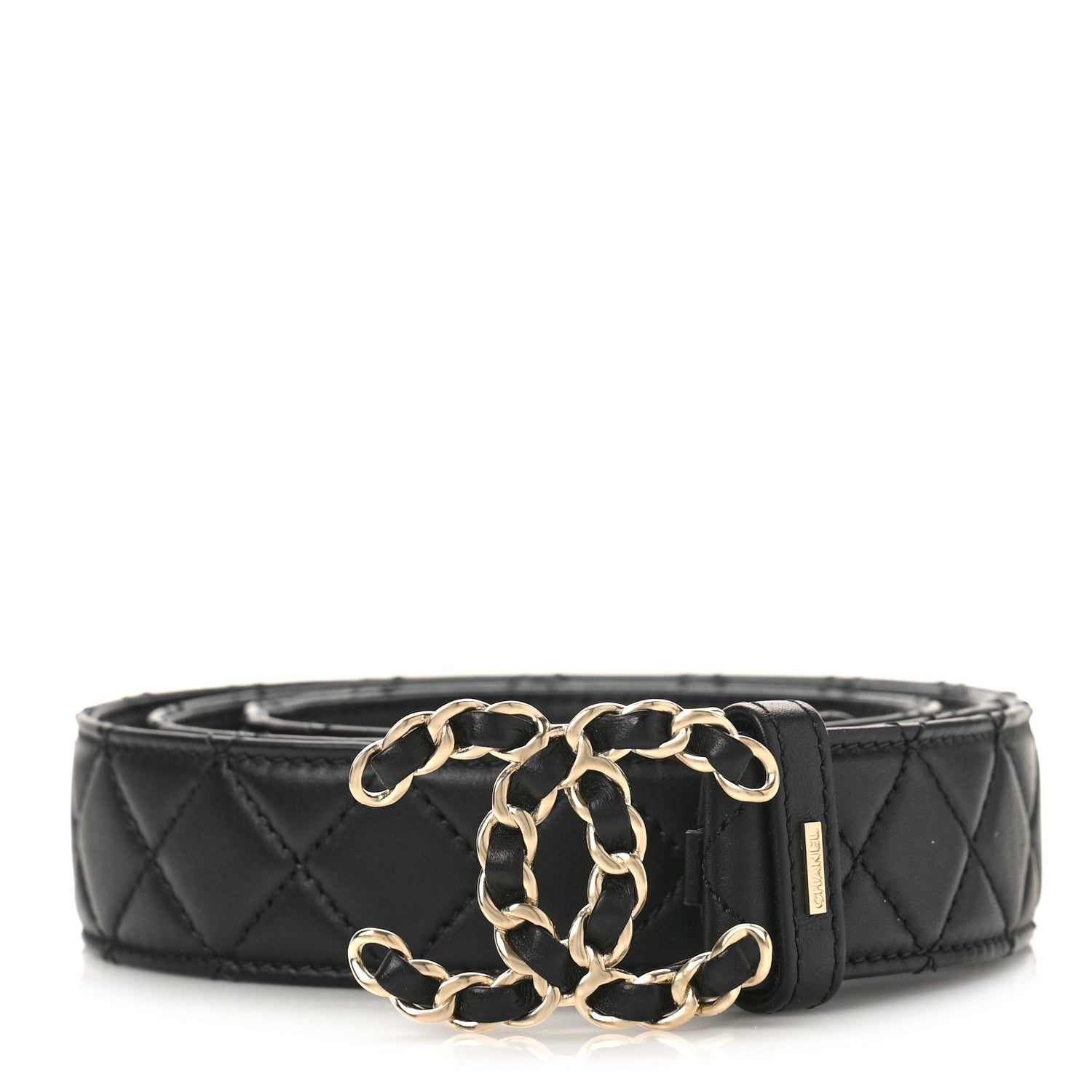 Chanel Lambskin Quilted CC Chain Belt 110 44 Black 1 of 6