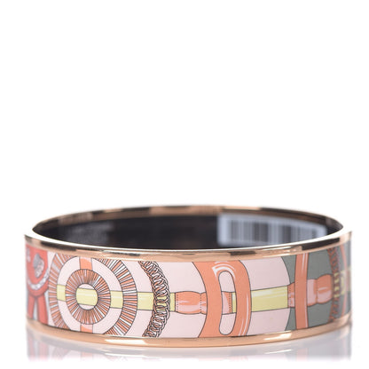 Hermes Enamel Printed Wide Cavald'Or Bracelet 65 Romantique 1 of 4