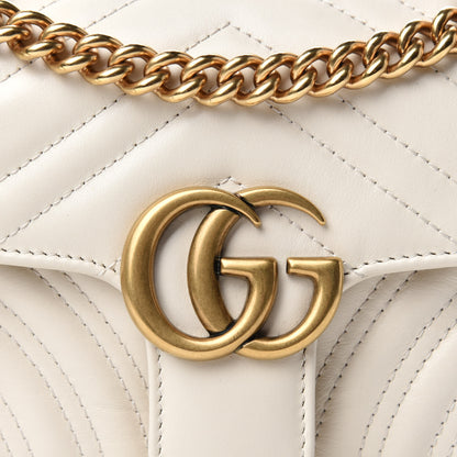 Gucci Calfskin Matelasse Mini GG Marmont Shoulder Bag White 10 of 10
