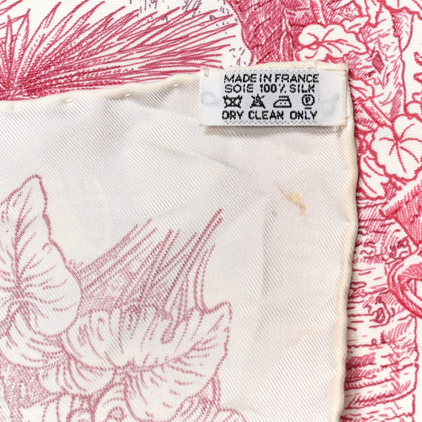 Silk Le Jardin de Leila Scarf 90 Blanc Framboise Prune