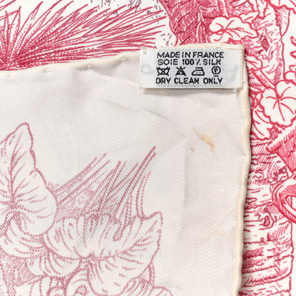 Hermes Silk Le Jardin de Leila Scarf 90 Blanc Framboise Prune 8 of 8