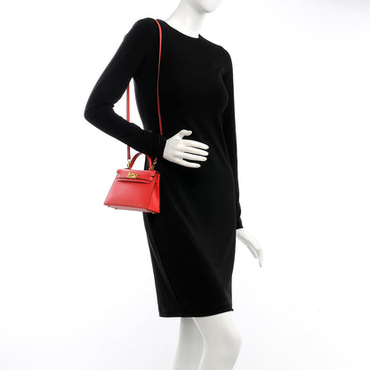 Hermes Epsom Mini Kelly Sellier 20 Rouge Tomate 2 of 29