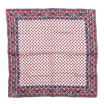 Gucci Silk Twill Plainmetric Square Scarf Ivory Blue 1 of 4
