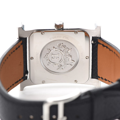 Hermes Stainless Steel Epsom 30.5mm Heure H Hour Quartz Watch Noir 4 of 5