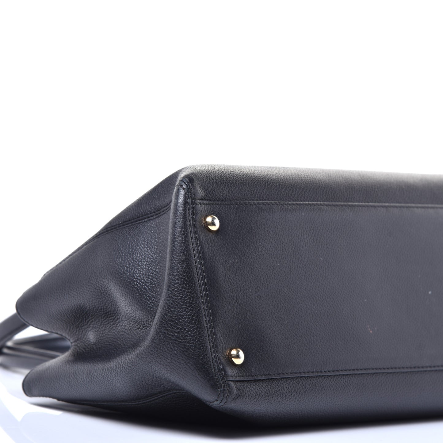 Calfskin Small Cerf Executive Shopper Tote Black