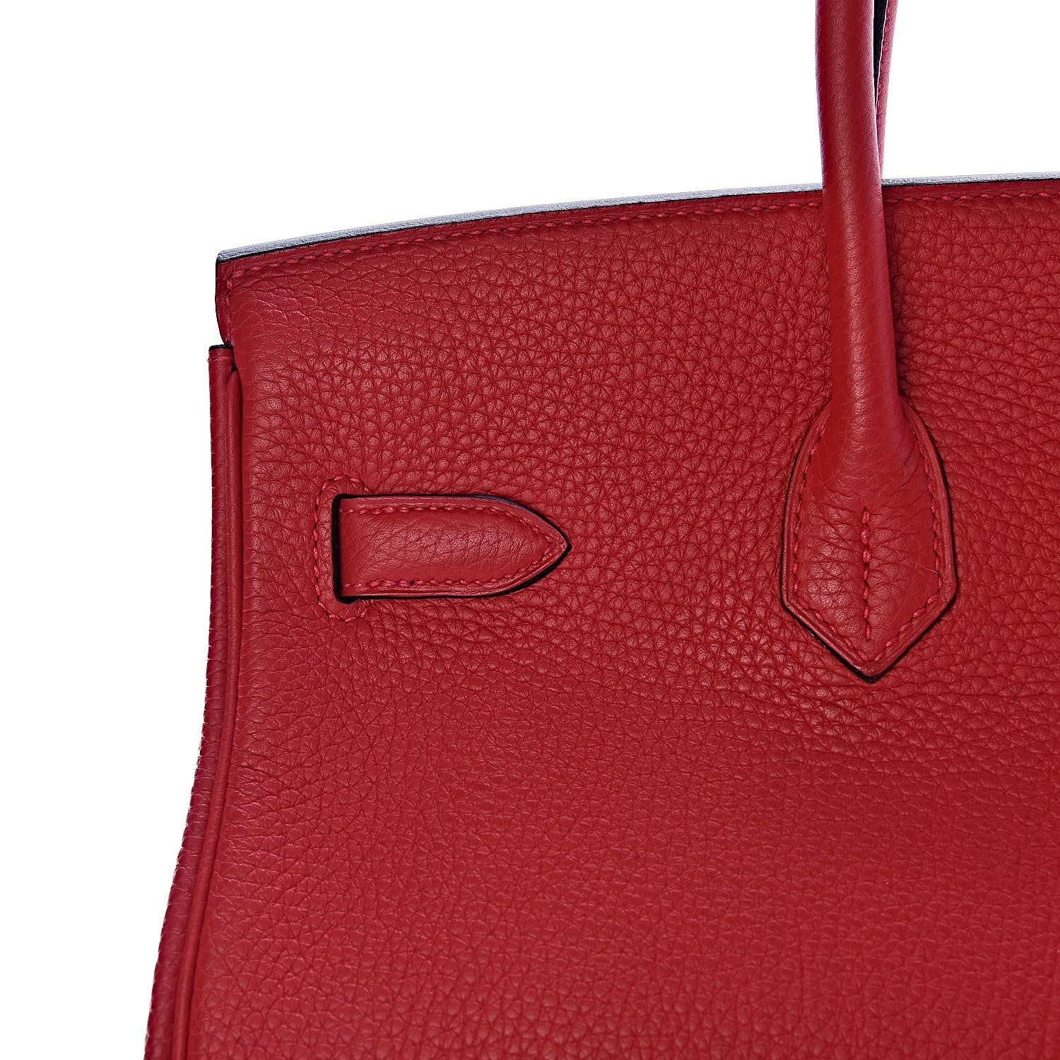 Hermes Taurillon Clemence Horseshoe Birkin 35 Rouge Casaque Black 29 of 40