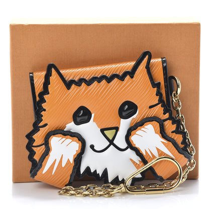 Louis Vuitton Epi Calfskin Grace Catogram Cat Card Holder Orange 8 of 8