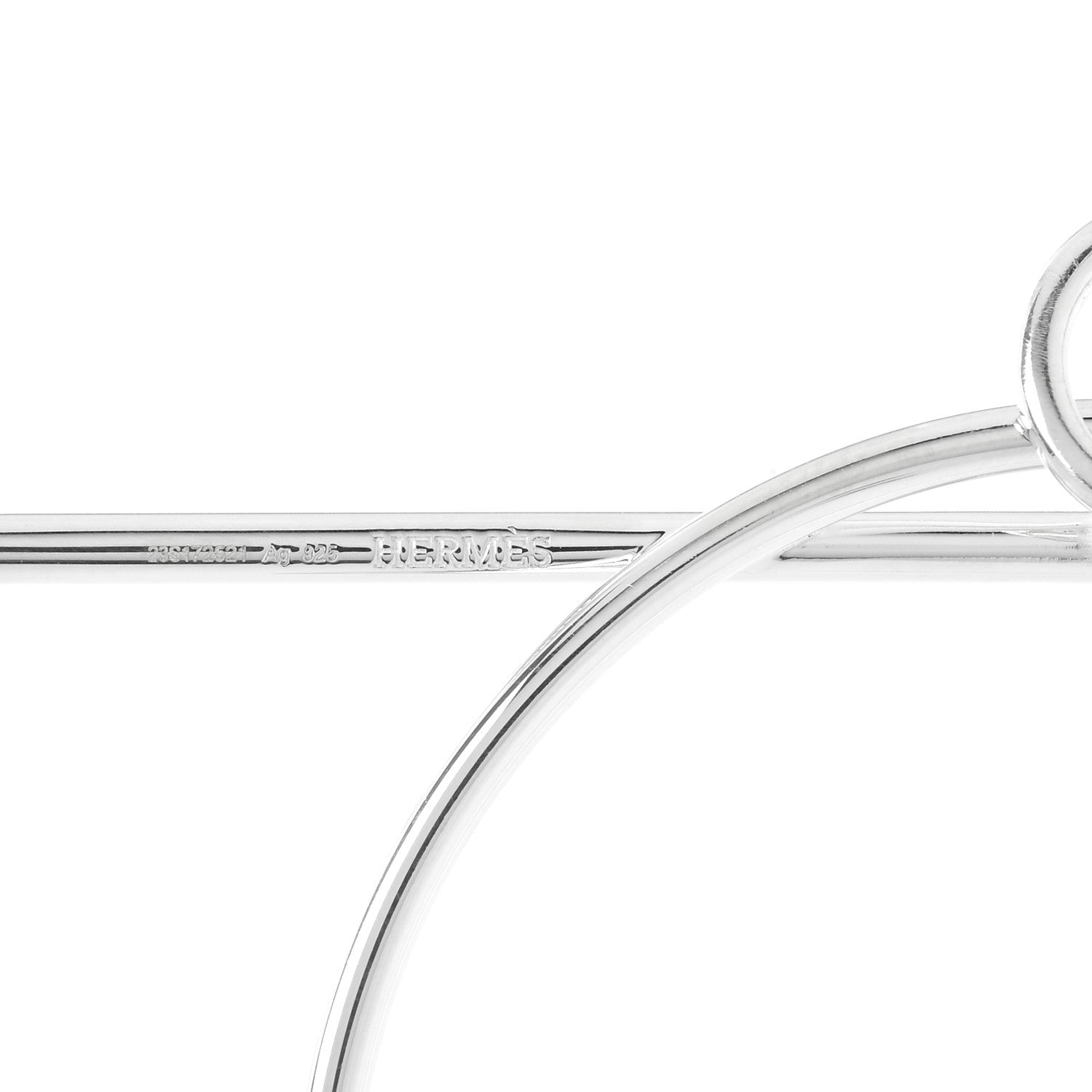 Hermes Sterling Silver MM Loop Earrings 4 of 5