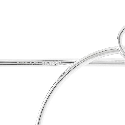 Hermes Sterling Silver MM Loop Earrings 4 of 5