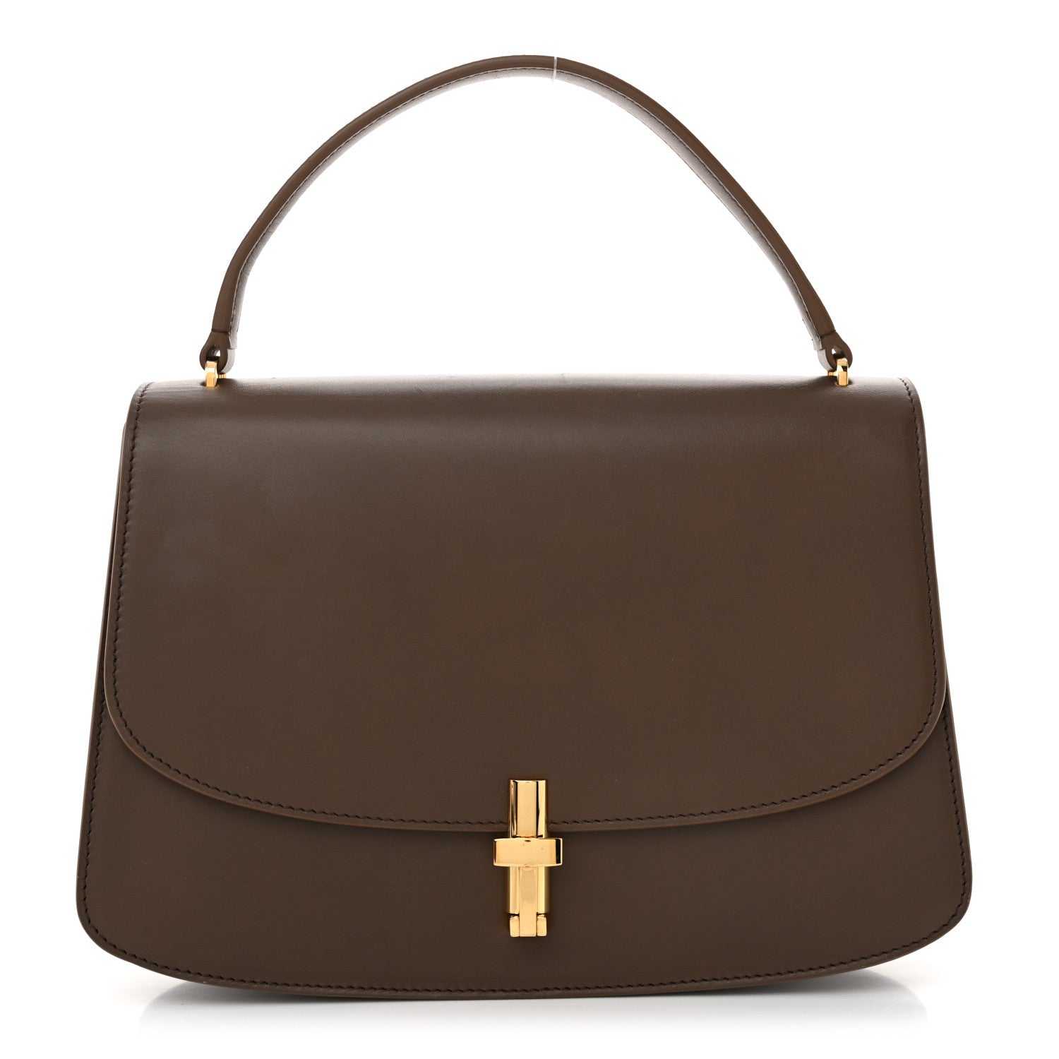 The Row Sleek Calfskin The Sofia 10 Top Handle  Stone 1 of 12