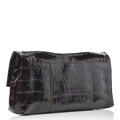 Nancy Gonzalez Glossy Crocodile Foldover Clutch Brown 3 of 10