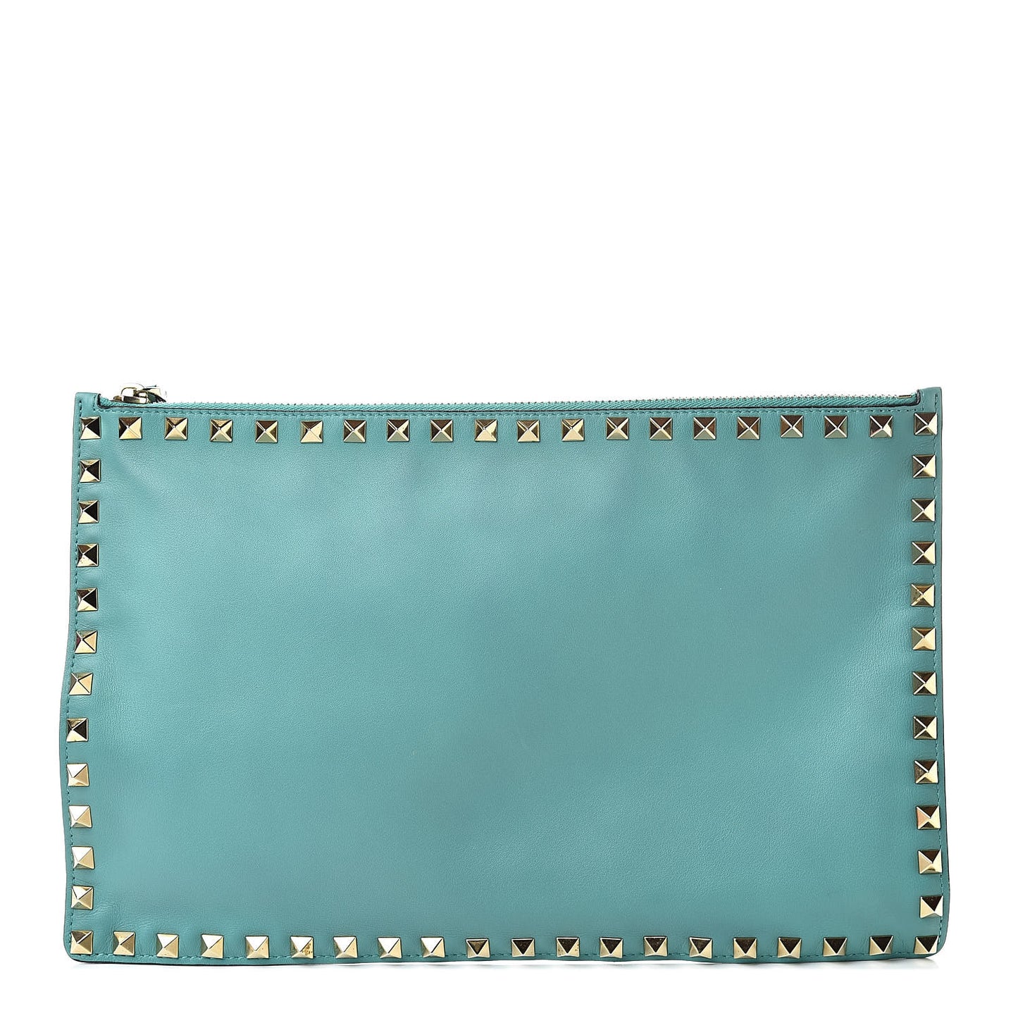 Vitello Large Rockstud Zip Pouch Colibri