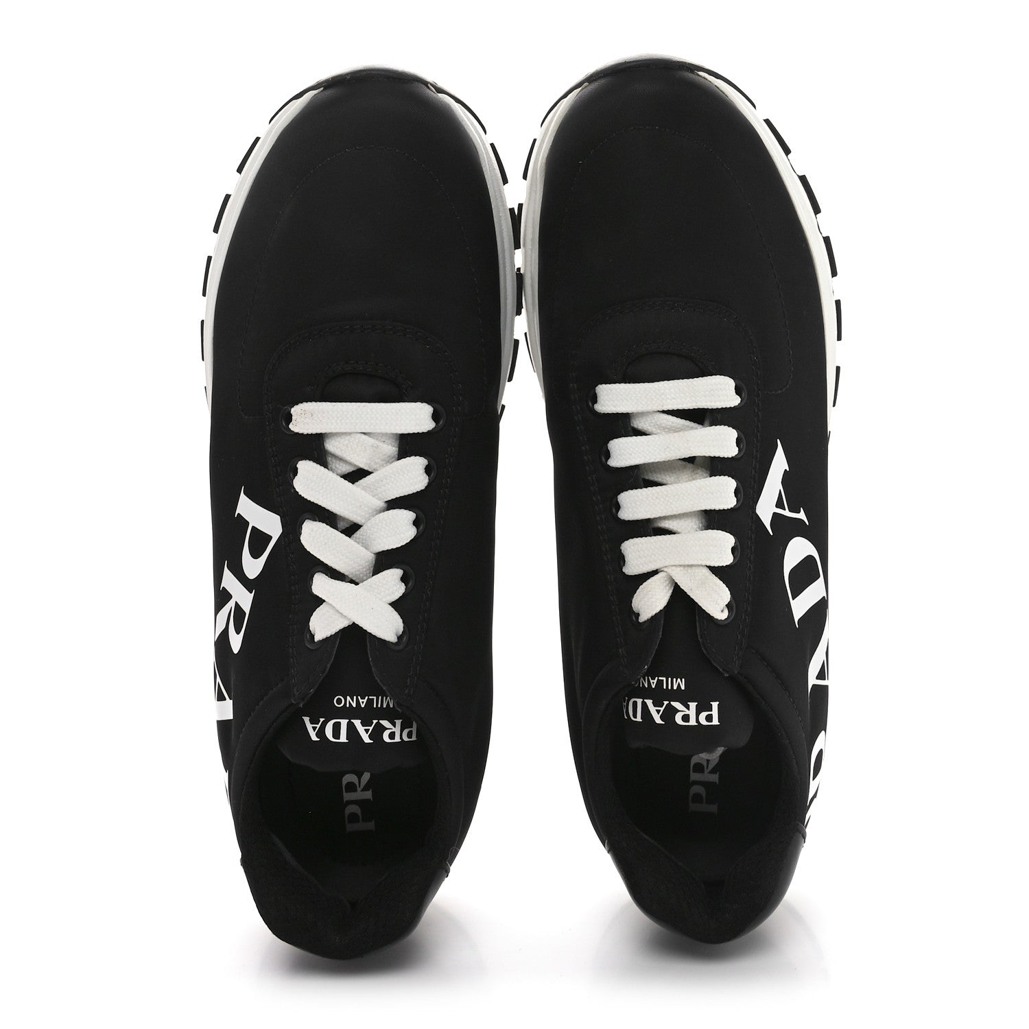 Prada Nylon Gabardine Logo Sneakers 41 Black 2 of 9