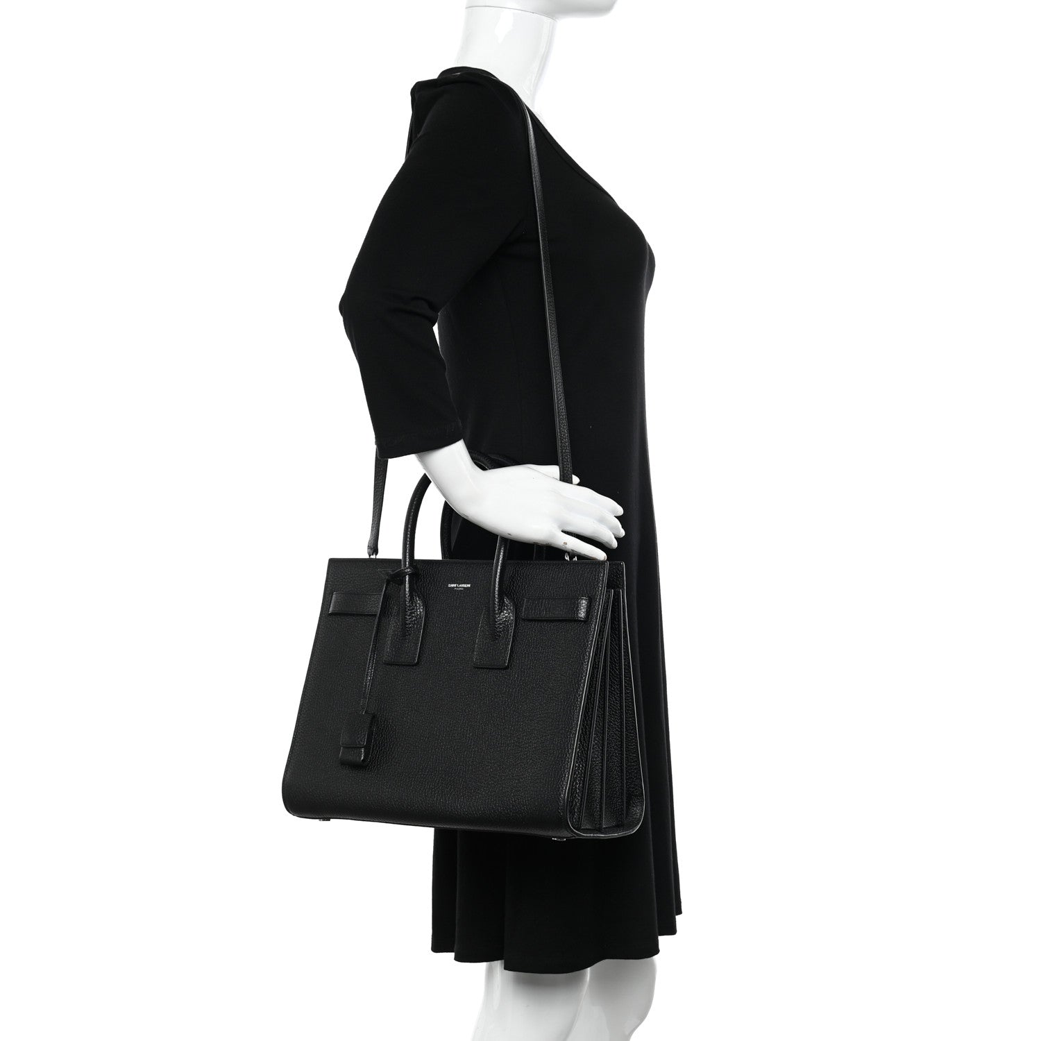 Saint Laurent Grained Calfskin Small Sac De Jour Black 2 of 10