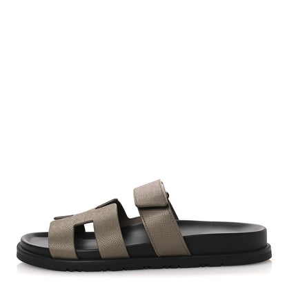 Hermes Epsom Womens Chypre Sandals 38 Etoupe 1 of 11